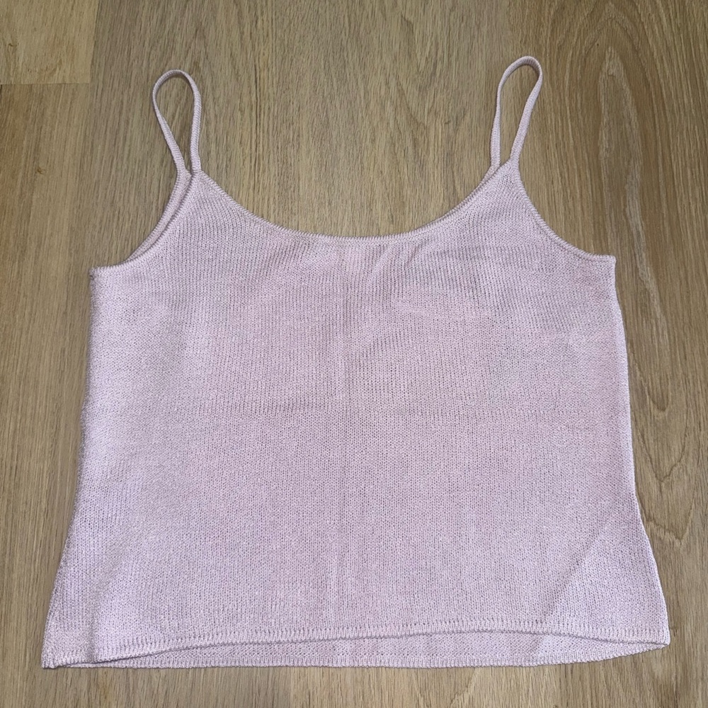 St. John Lavender Knit Spaghetti Strap Tank Top - Size Small - Picture 2 of 5